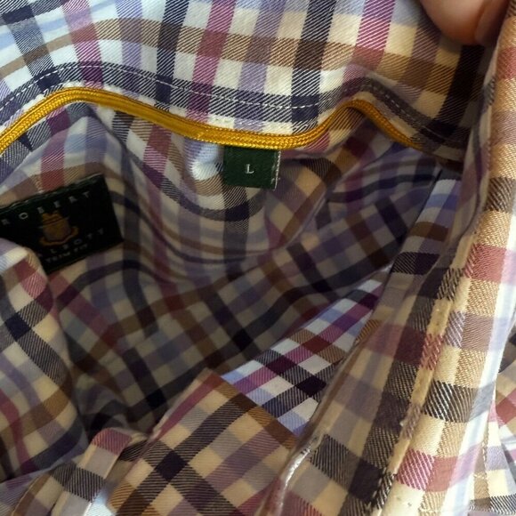 Robert Talbott Trim Fit Plaid Button Down Shirt Size Large 100% Cotton - Picture 6 of 16